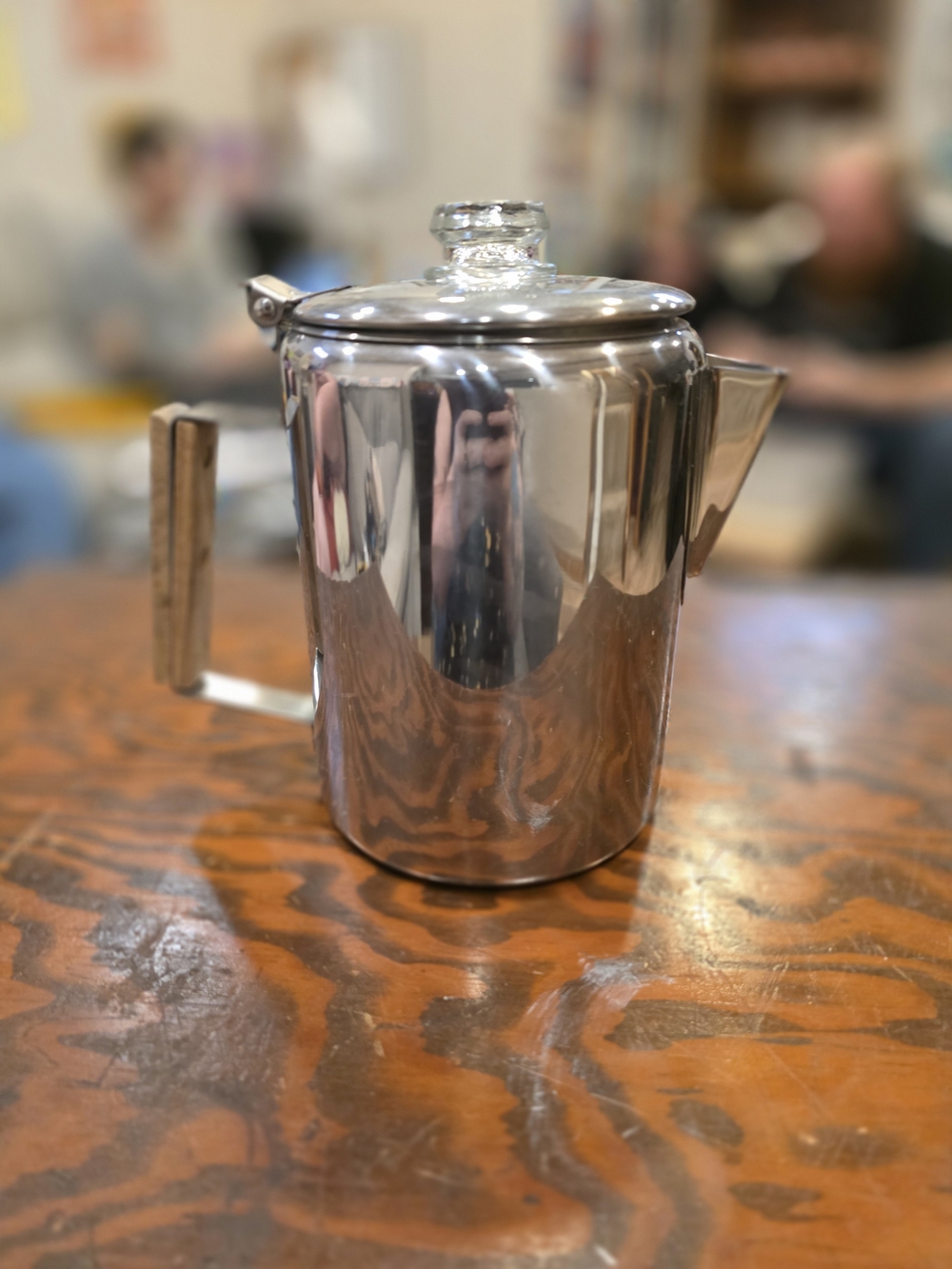 Coffee Percolator Pot with Wooden Handle